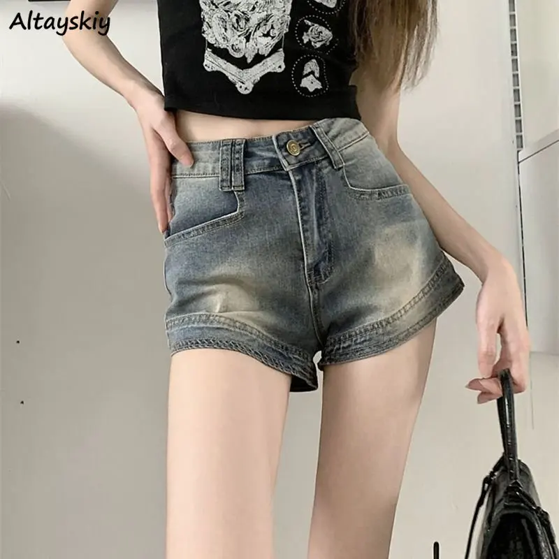 

Distressed Shorts Women Sexy Summer Denim Blue Streetwear American Style Vintage Leisure Hotsweet College Fashion Y2k Harajuku