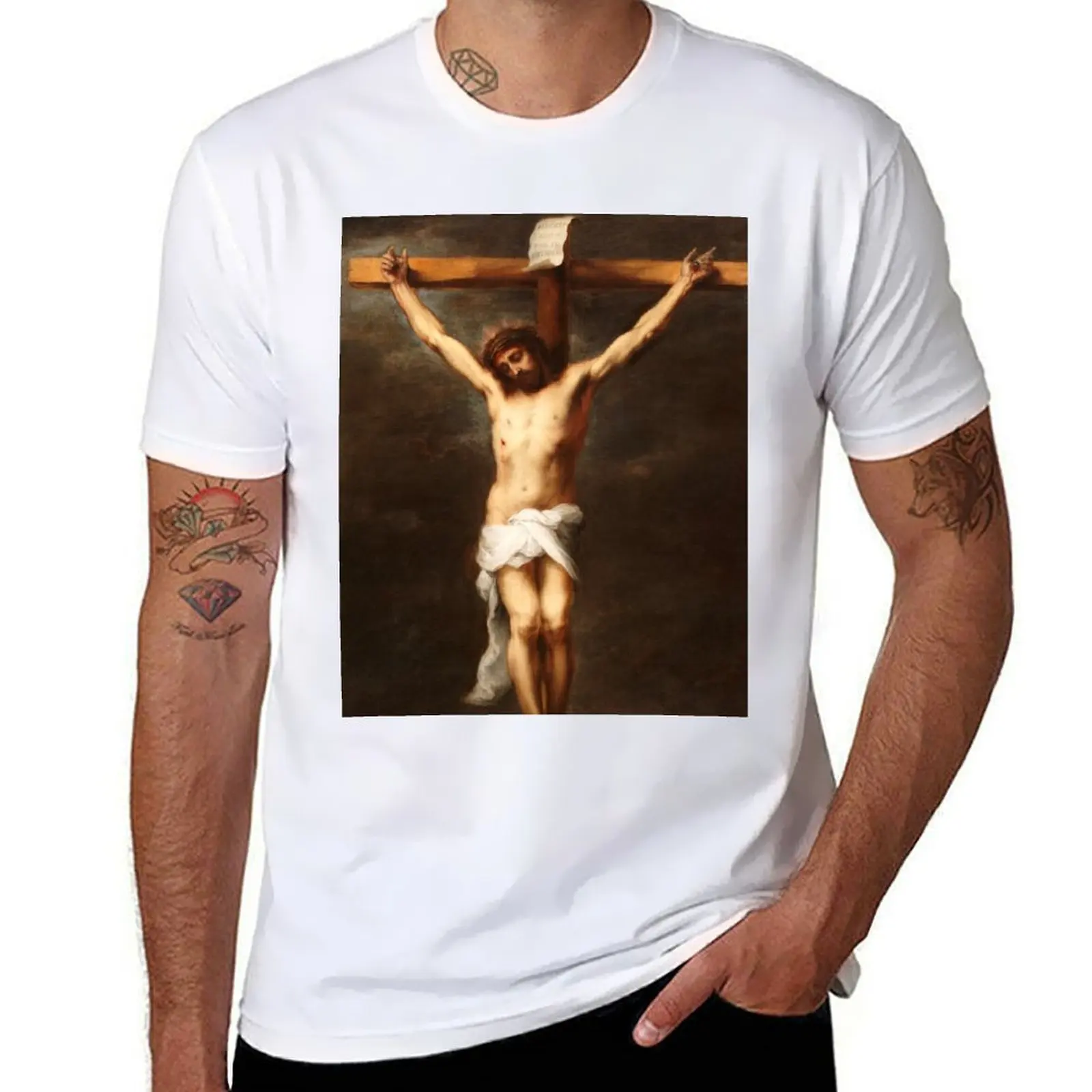 

Bartolomé Esteban Murillo: The crucified Christ Crucifix - classic Passion of Jesus Christ T-Shirt t shirt man designer T-Shirt
