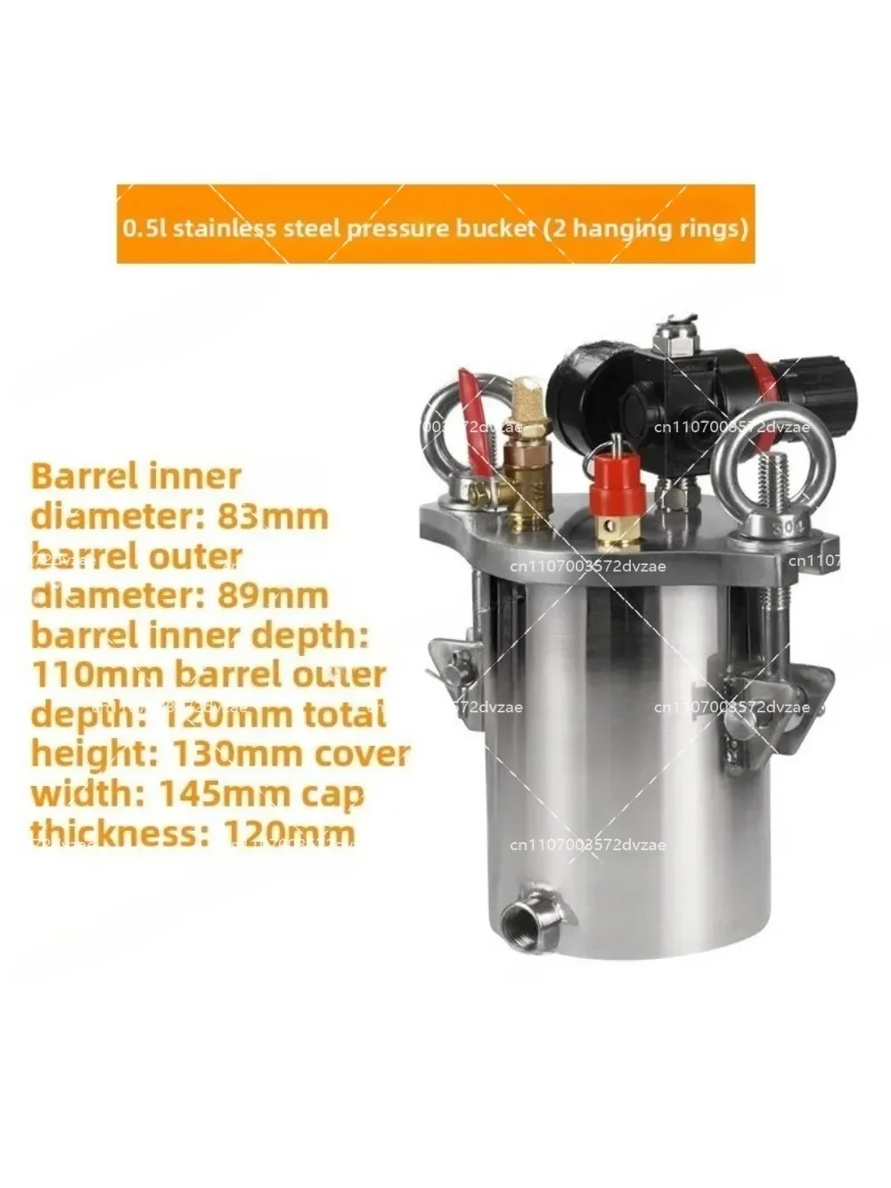 Dispenser Pressure Tank 304 Stainless Steel Pressure Barrel Dispensing Valve Fluid Dispensing Storage Bucket 1L