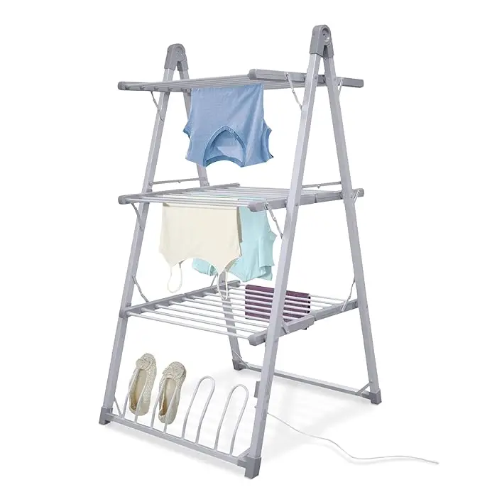 3 Tiers PP Material Towel Rack Mounted Standing Heated Towel Rack With Shoes Bracket