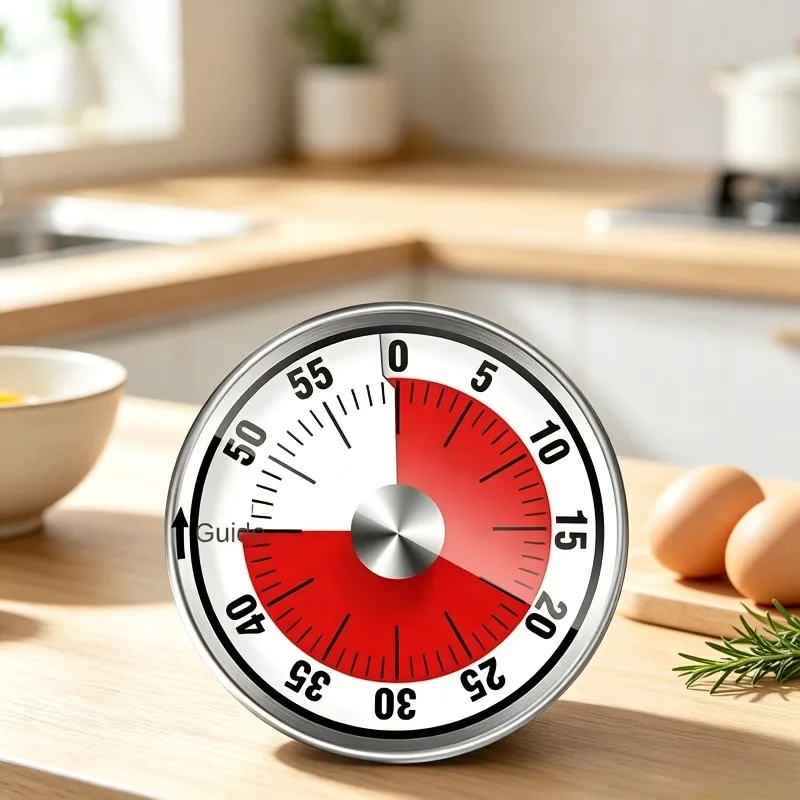 1Pc Visual Mechanical Countdown Timer Kitchen Baking Classroom Teaching Meeting Working Mechanical Time Reminder Clock