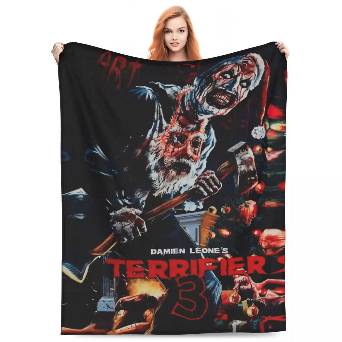 Relax Terrifier 3 영화 필름 담요, 물건 침구 장식 공포 던지기 및 담요, 사무실용 매우 따뜻한 양털