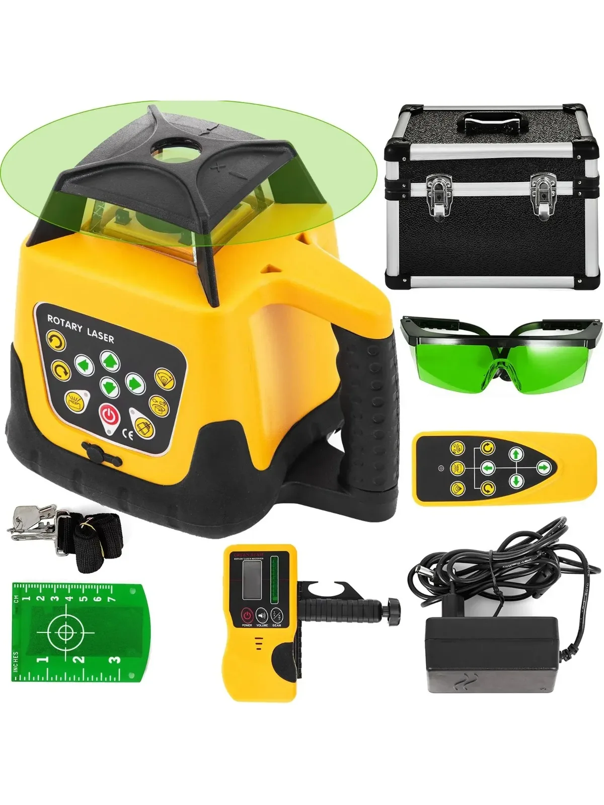 VEVOR Rode laserniveau 360° roterend zelfnivellerend meten Automatisch roterende rode straal met ontvanger Afstandsbediening draagtas - afbeelding 2