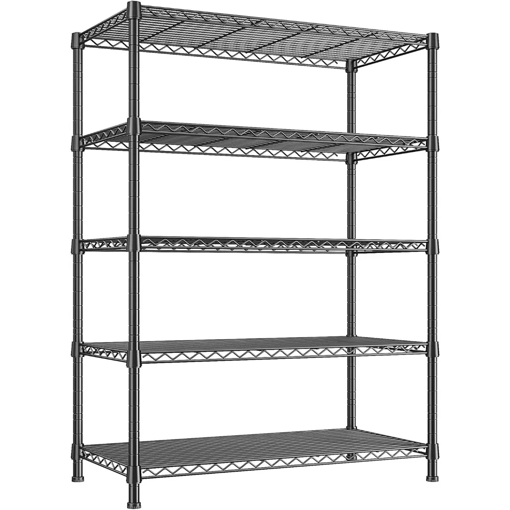 

Storage Shelves 71" H Tall Wire Shelving Unit Sturdy Metal Shelves Adjustable Wide Pantry Shelves 5 Tier Deep Heavy Duty Metal