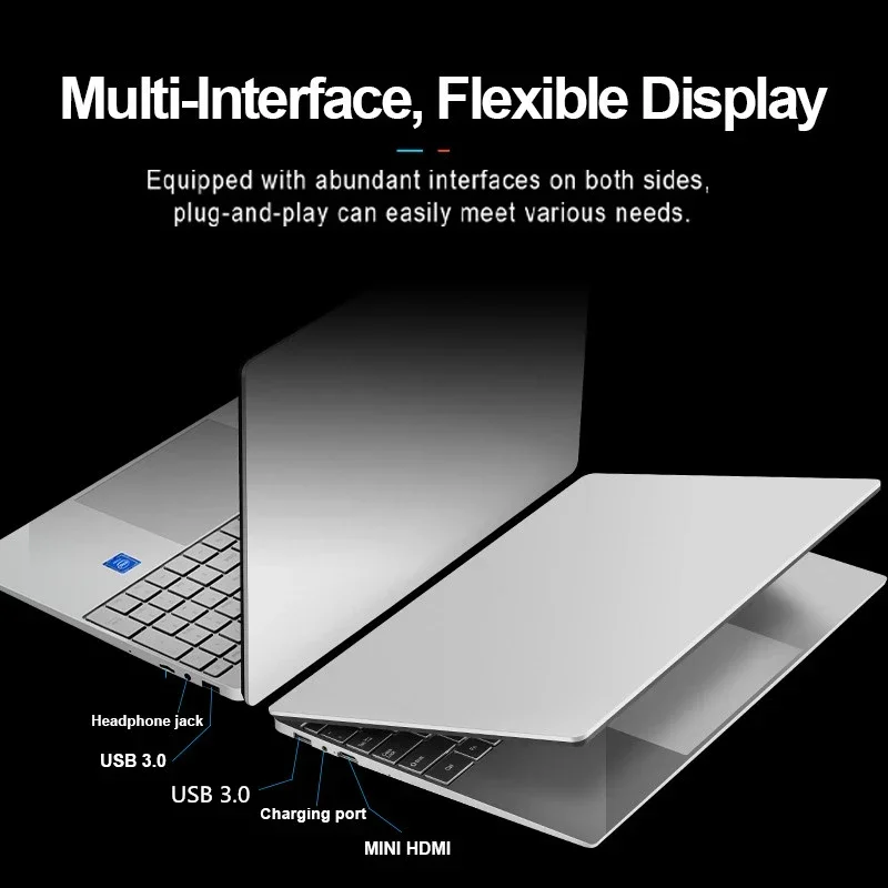 Laptop da gioco portatile con AMD Ryzen 7 2700U, fino a 36 GB di RAM, SSD da 2 TB, Bluetooth, Windows 10/11 Pro e display IPS
