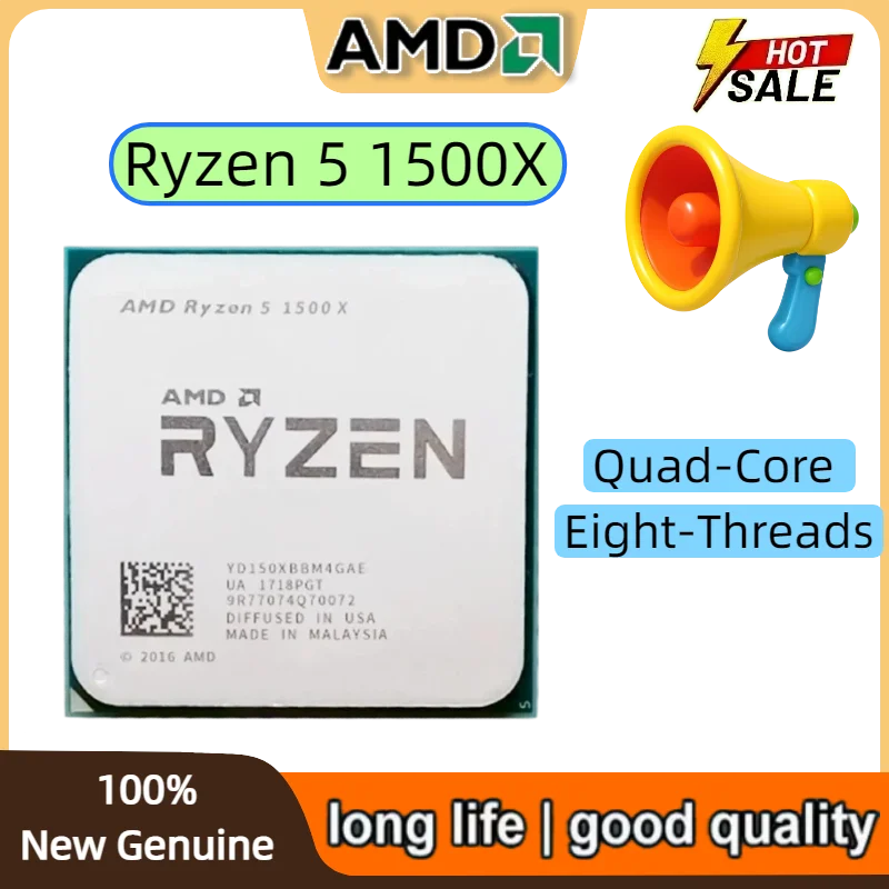 

AMD Ryzen 5 1500X R5 1500X 3.5 GHz Quad-Core Eight-Threads CPU Processor L3=16M 65W YD150XBBM4GAE Socket AM4