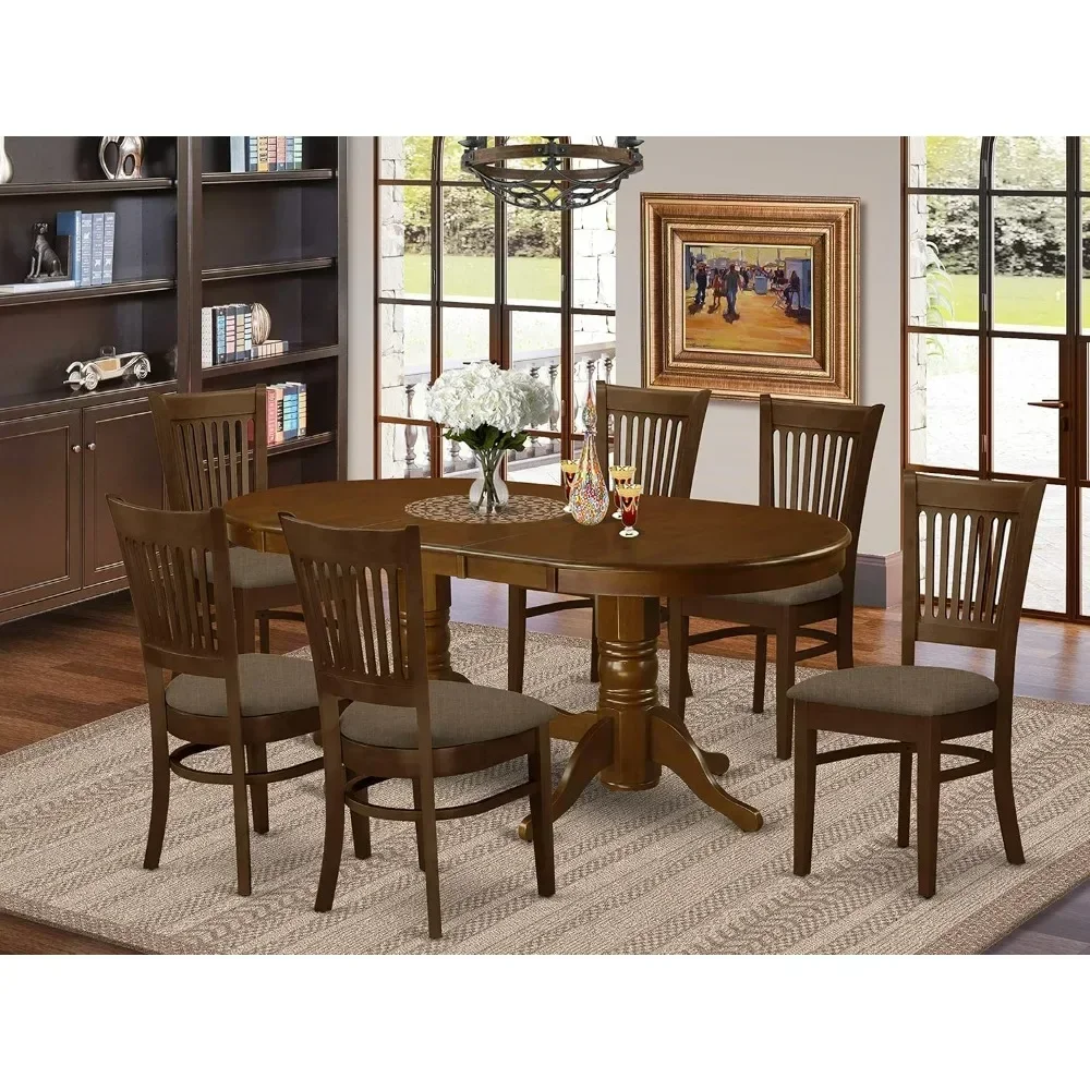

7 Piece Kitchen Table & Chairs Set Consist of An Oval Dining Room Table, Dining Room Sets