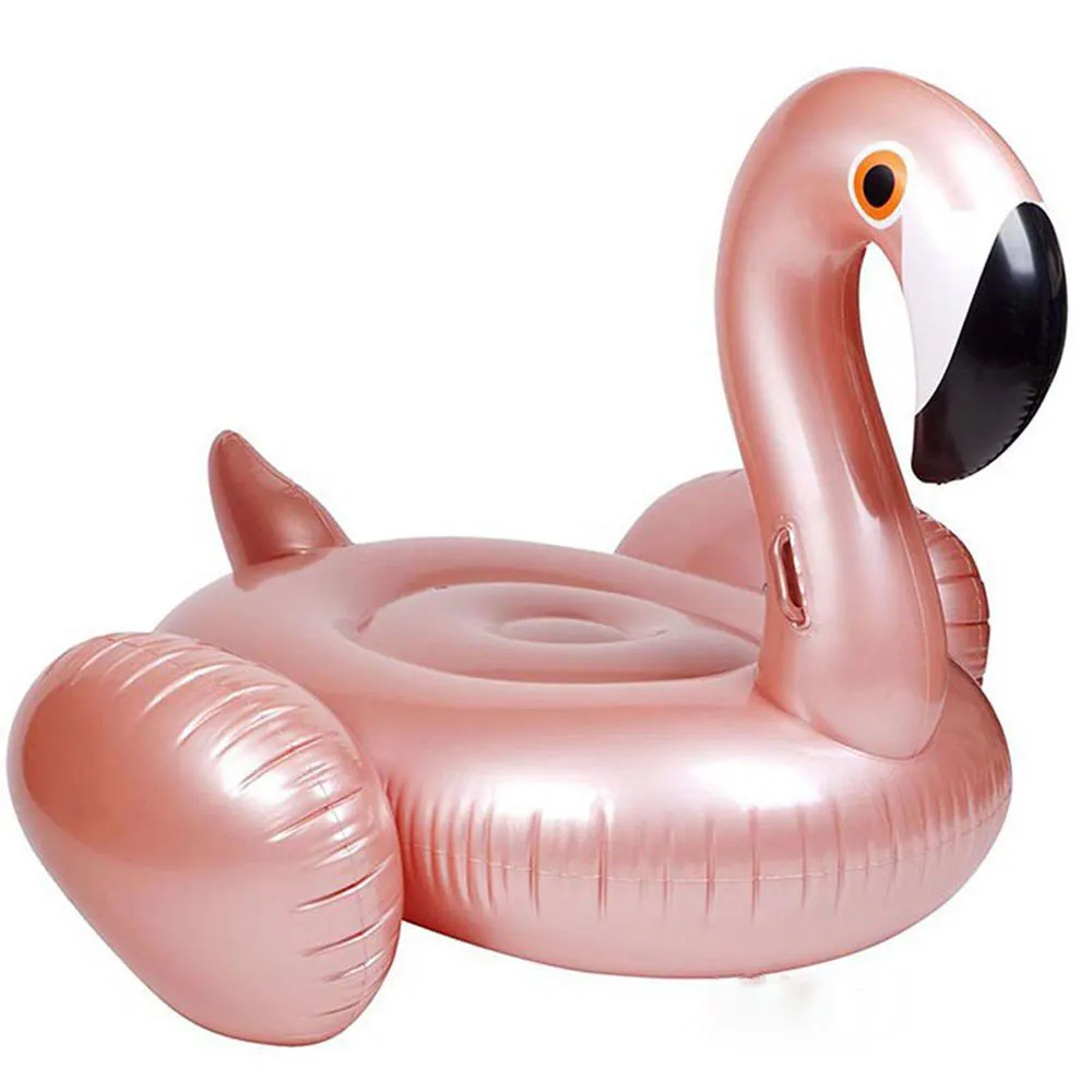 

PVC Inflatable Rose Gold Flamingo Float - Luminous Floating Bed for Swimming Pool & Outdoor Water Activities