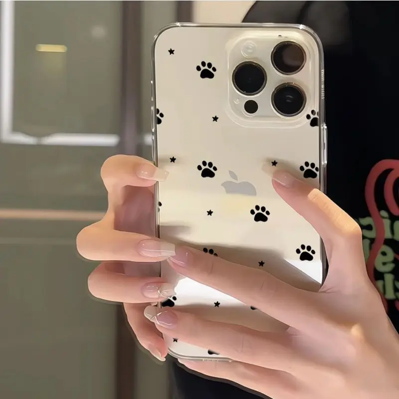 Einfache Katzenpfoten-Stern-Handyhülle für iPhone 17 16 15 11 12 14 13 Pro Max Mini X XS XR 7 Plus 16E Air Stoßfeste Transparente Schutzhülle – Detail 2