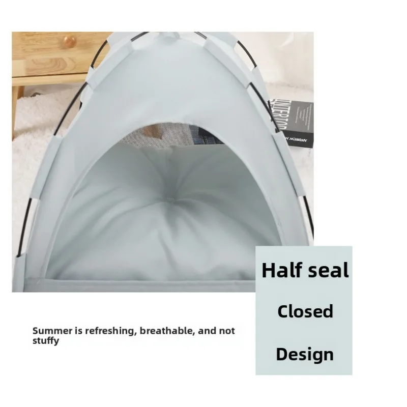 Pet Bed Cooling Mat Summer Outdoor Dog Cat House Tent Portable Foldable Cage Pad Ventilated Breathable Pet Cot Kennel New Model