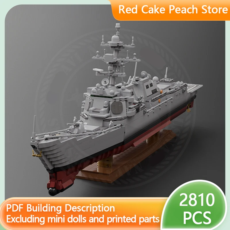 Military Warship Model MOC Building Bricks Defense Navy Destroyer Modular Technology Gifts Holiday Assemble Children Toys Suit