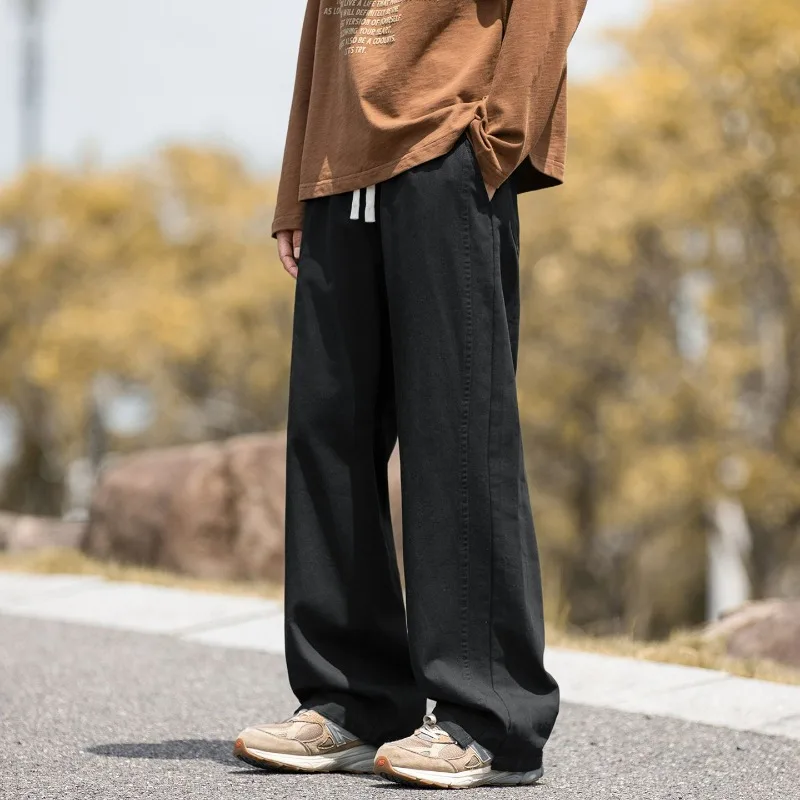 

Мужские хлопковые уличные брюки, корейские мужские осенние новые дышащие однотонные повседневные спортивные брюки, уличная одежда для фитнеса, мода