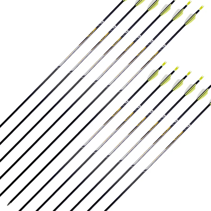 

Archery Carbon Arrows Shaft for Compound Recurve Bow Longbow Hunting Targets Spine 350 400 450 500 600 700 800 900