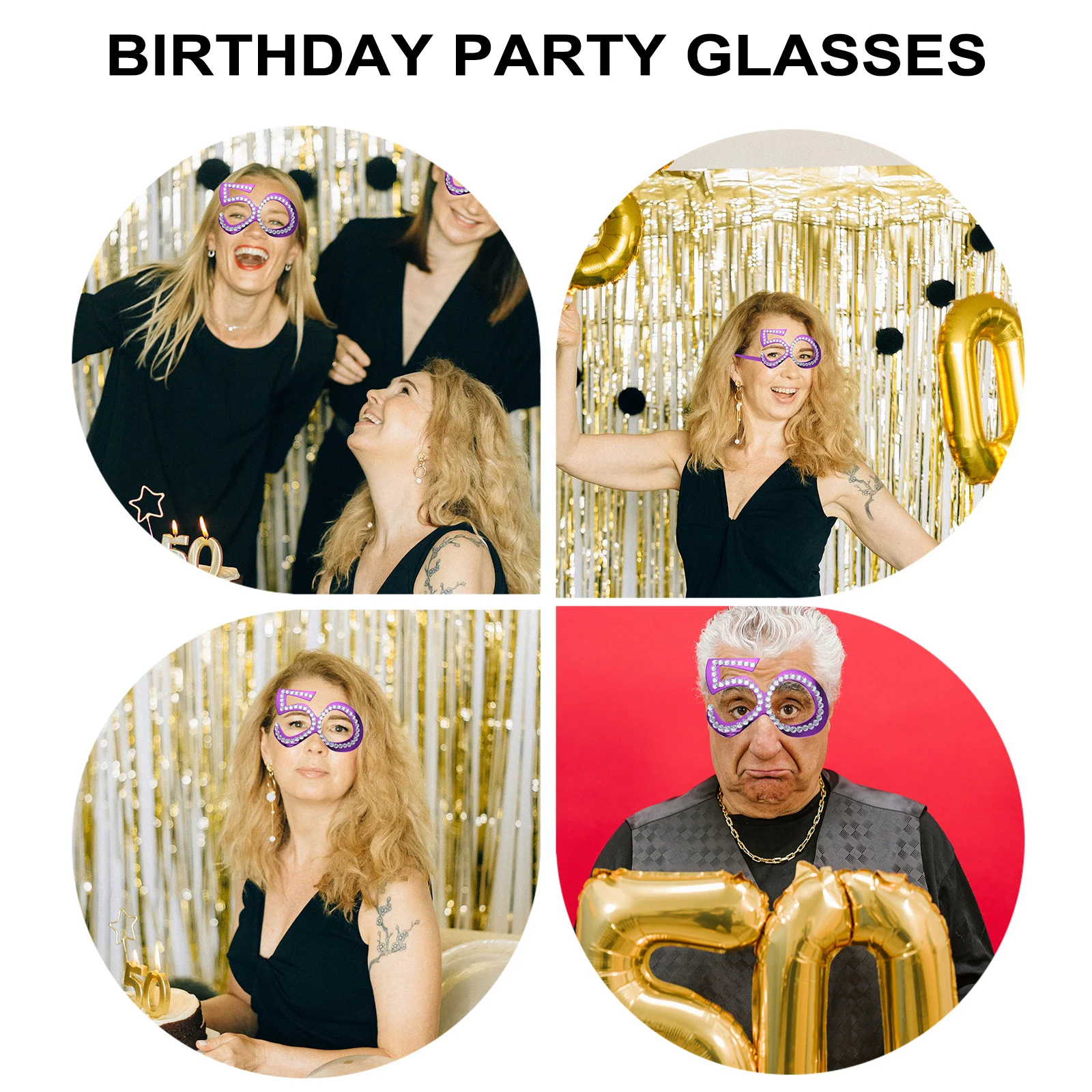 Party Props Happy Birthday Decorations for Men Decorate Age Glasses Plastic Eyeglasses Man Celebration Favors