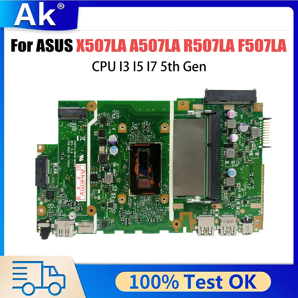 X507LA Notebook Mainboard For ASUS X507L A507LA R507LA F507LA A507L R507L F507L Laptop Motherboard CPU I3 I5 5th Gen