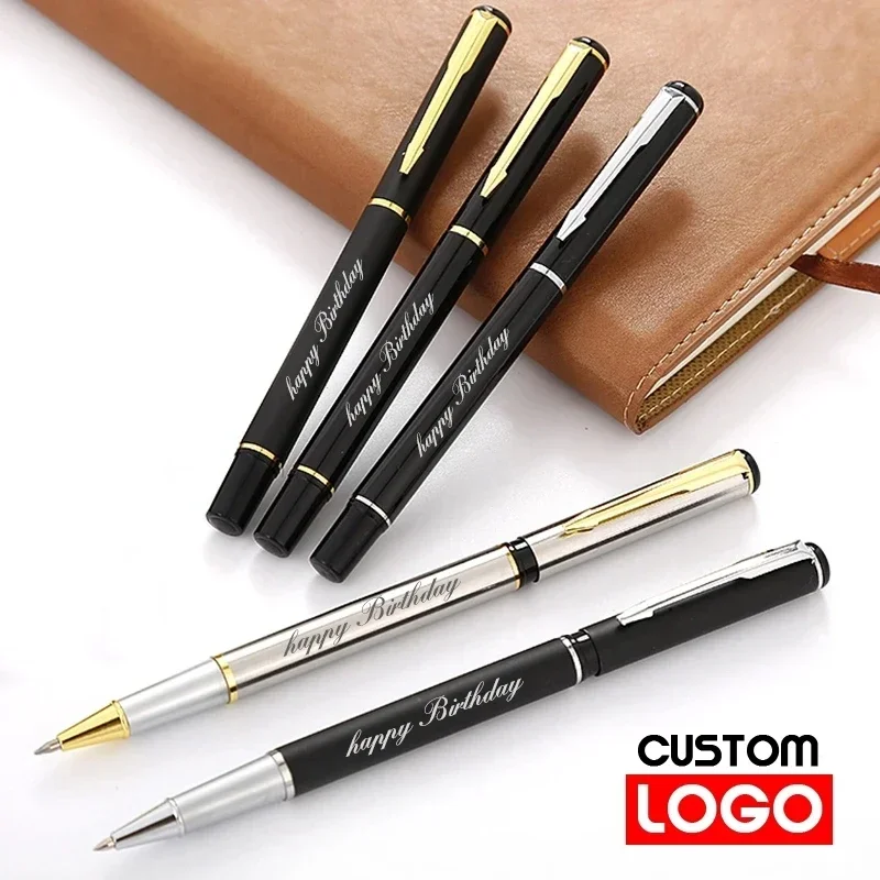 Metal Ball-point Pen Gel Pen Water-based Pen Advertising Signature Pen Custom Logo Lettering Engraved Name Stationery Wholesale