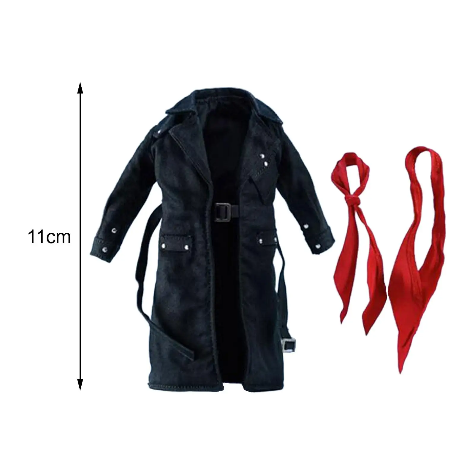 1/12 Scale Trench Coat Overcoat with Scarf for 6'' Inch Figures