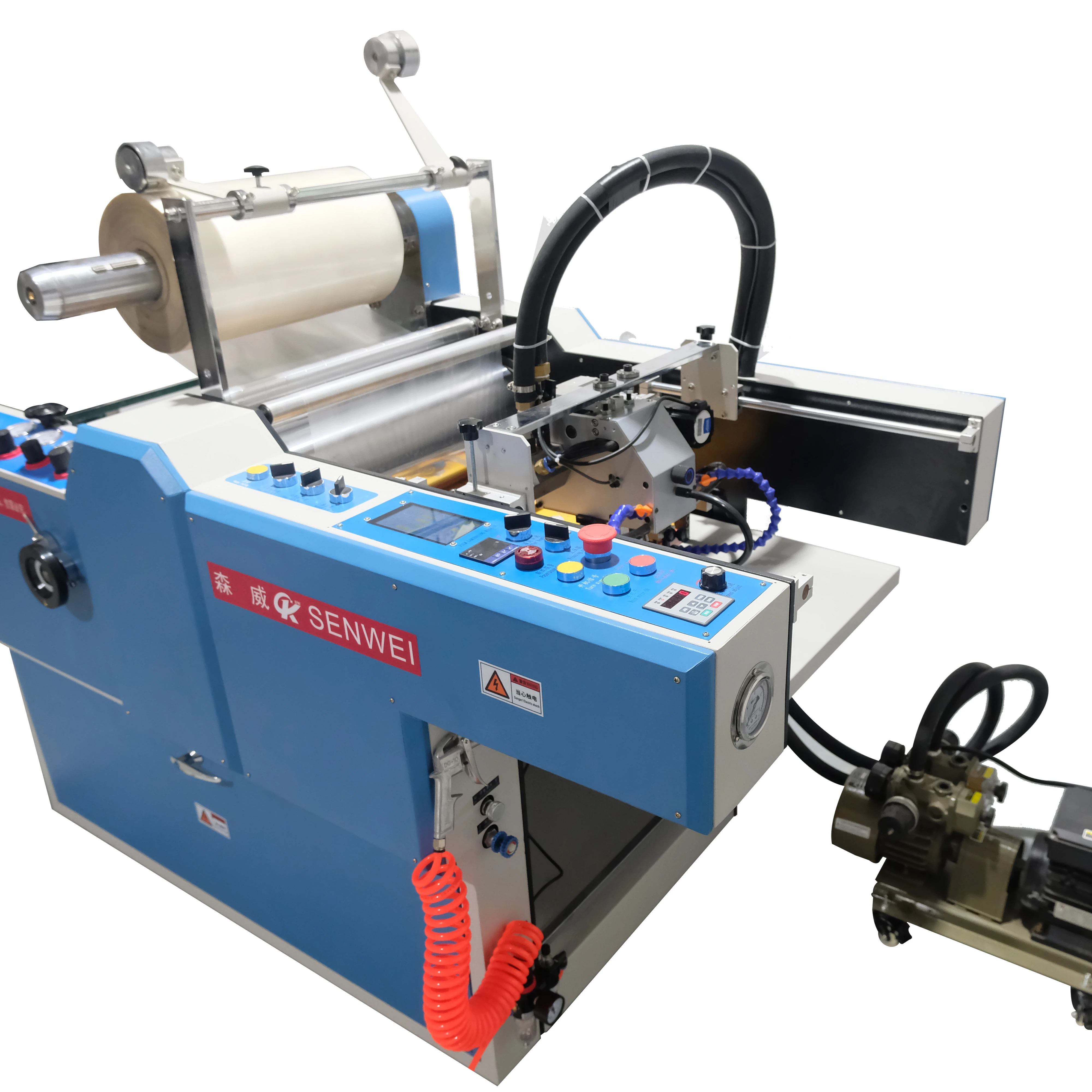 Production SWFM540F Oil Heating Fully Automatic Laminating Machine Hot Roll with Computer Control Paper Laminator