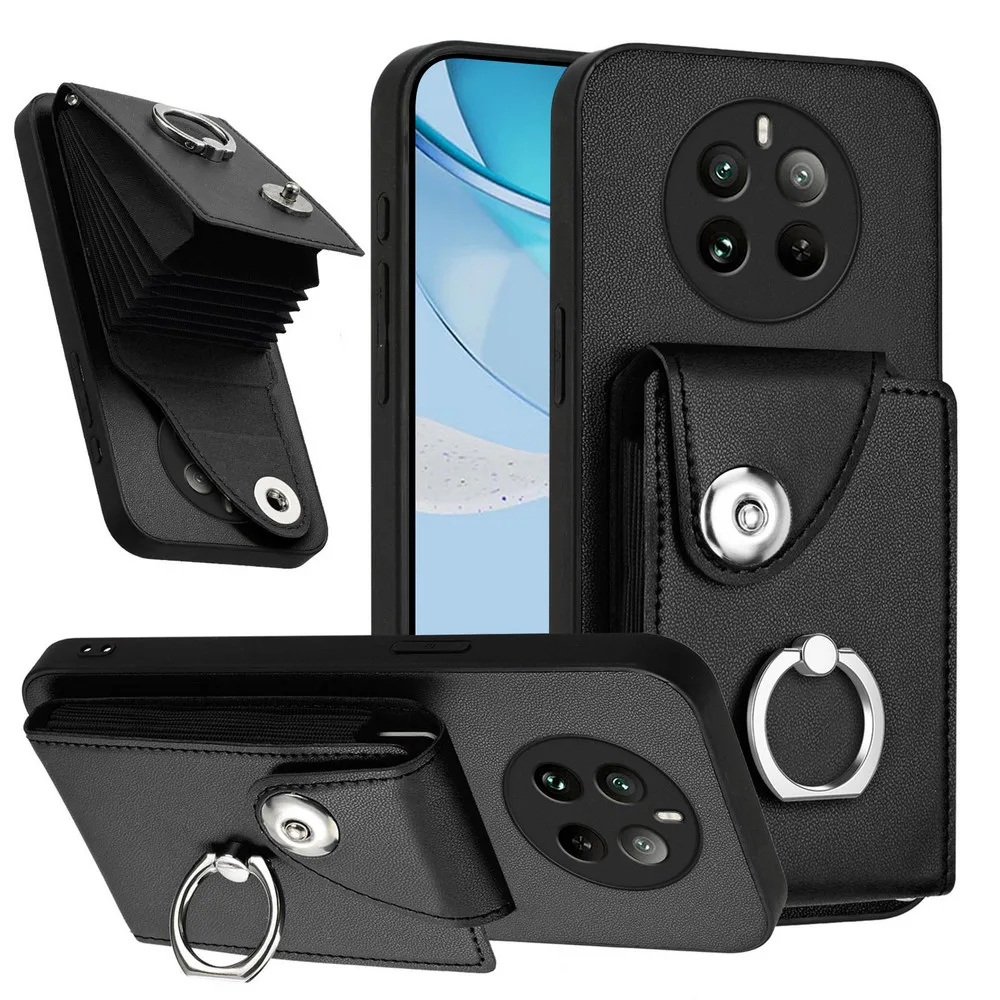 Realme 13 Pro Plus 5G 2024 Luxury Case For OPPO Realme 13 Pro Leather wallet Holder Card Ring Back Cover Realmi 13Pro+ Funda