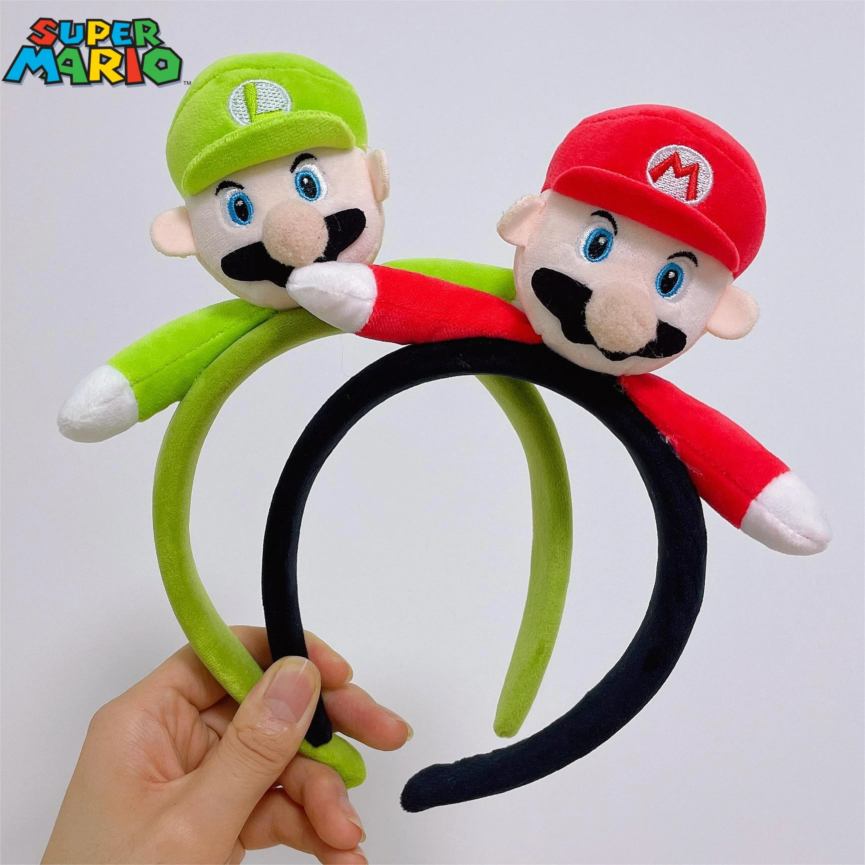 

Super Mario Bros Headband Anime Peripherals Cosplay Props Kawaii Luigi Hair Accessories Birthday Gifts for Girls