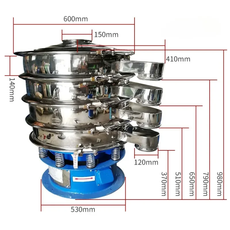 304 stainless steel vibrating screen powder filtering and screening machine small separation equipment