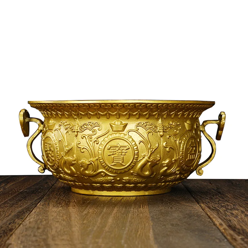 Factory New Pure Copper Cornucopia Decoration Copper Incense Burner Home Shop Opening Gifts Ruyi Copper Basin