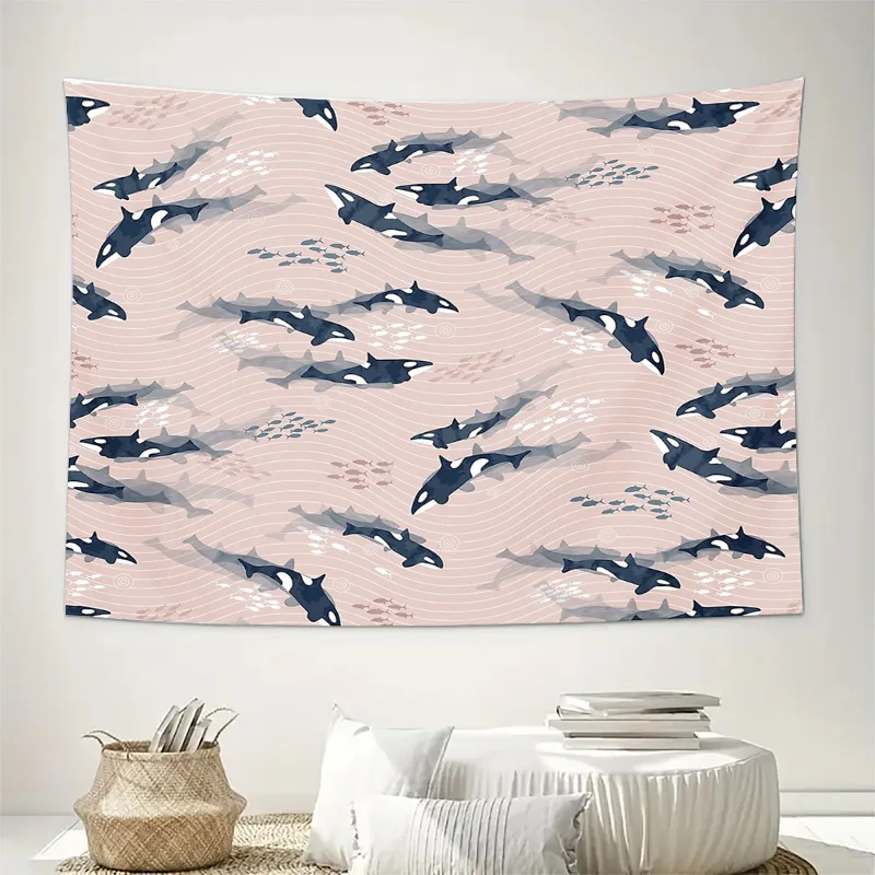 Ocean Whale Tapestry Wall Hanging Sea Life Decor Beach Coastal Home Decor Room Aesthetic Wall Art Nature Vibes Tranquil Vibes