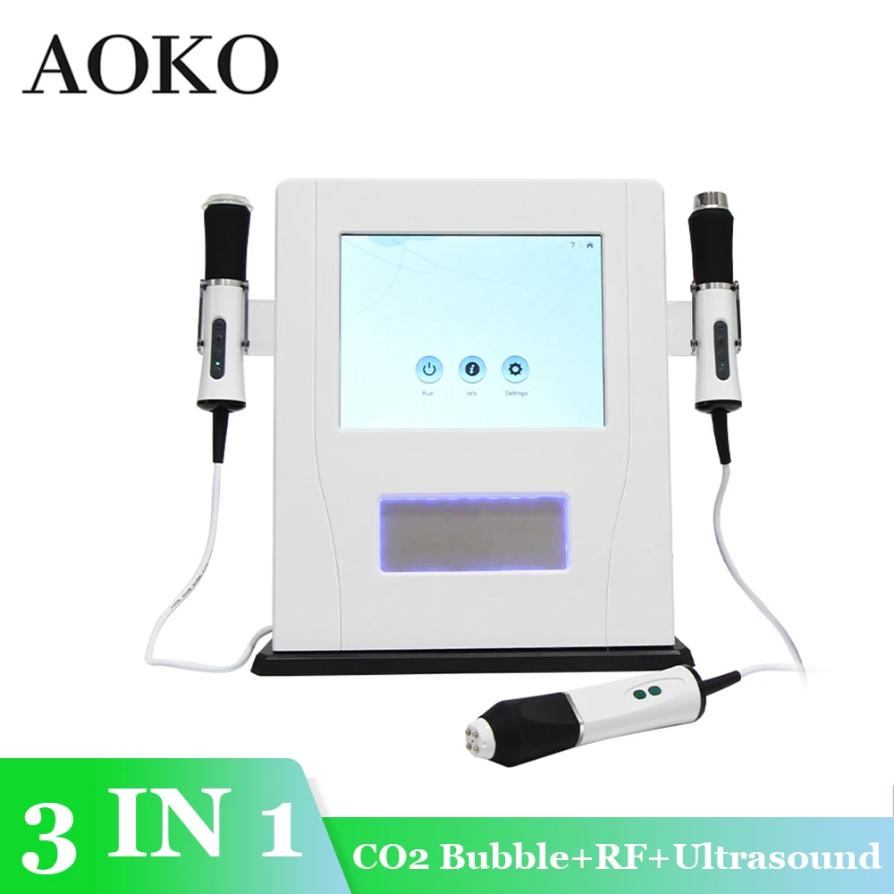 AOKO 3 In 1 CO2 Oxygen Bubble Machine Facial Care Massage Ultrasound Therapy Face Lifting Skin Rejuvenation Moisturizing Machine