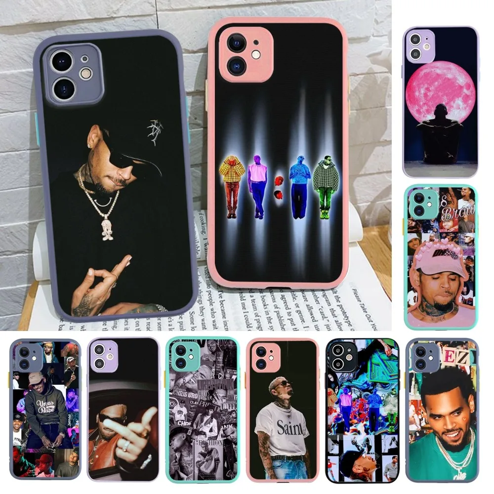 Chris Brown American Rapper Phone Case for iPhone 14 11 12 13 Mini Pro Max 8 7 Plus X XR XS MAX Translucent Matte Cover