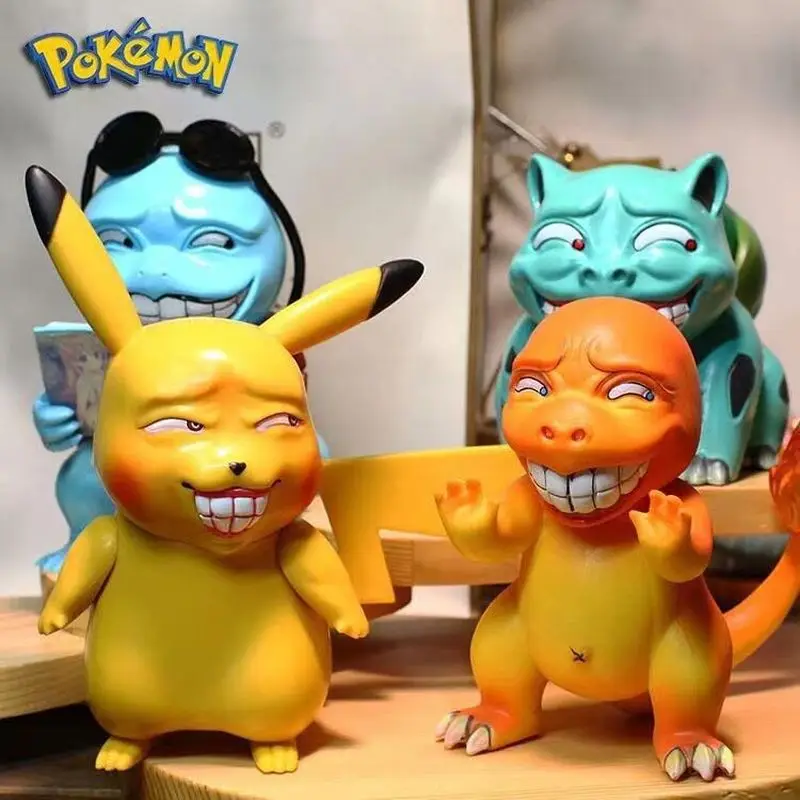 TOMY Pokemon Funny Funny Freak Pikachu Bulbasaur Charmander Squirrel PVC Anime Action Figure Model Doll Toy Boy's Gift