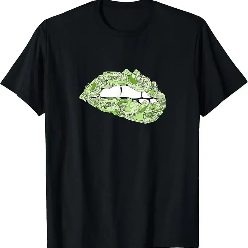 Female Sneakerhead Sneaker Lips Green T Shirt