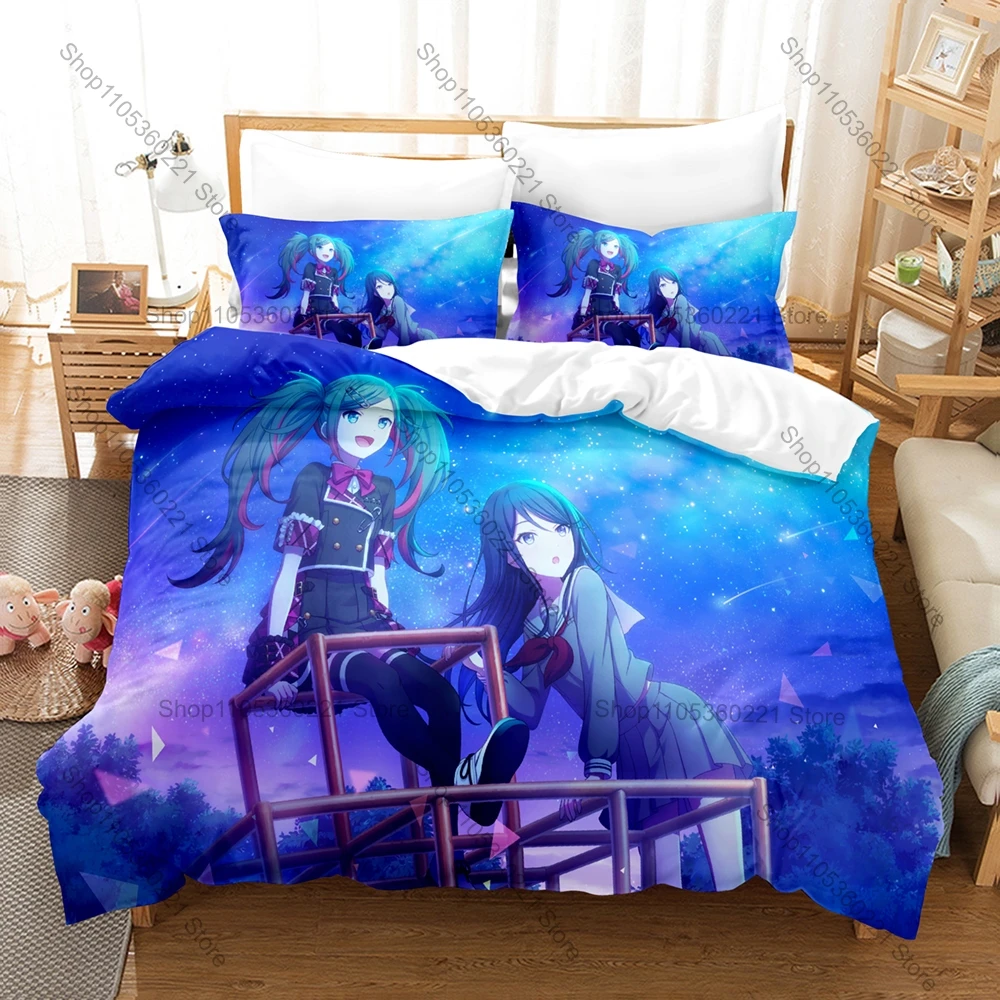 Cool Anime Yoisaki Kanade 3 Pieces Bedding Set Soft Duvet Cover With Two Pillowcases Bedroom Decor