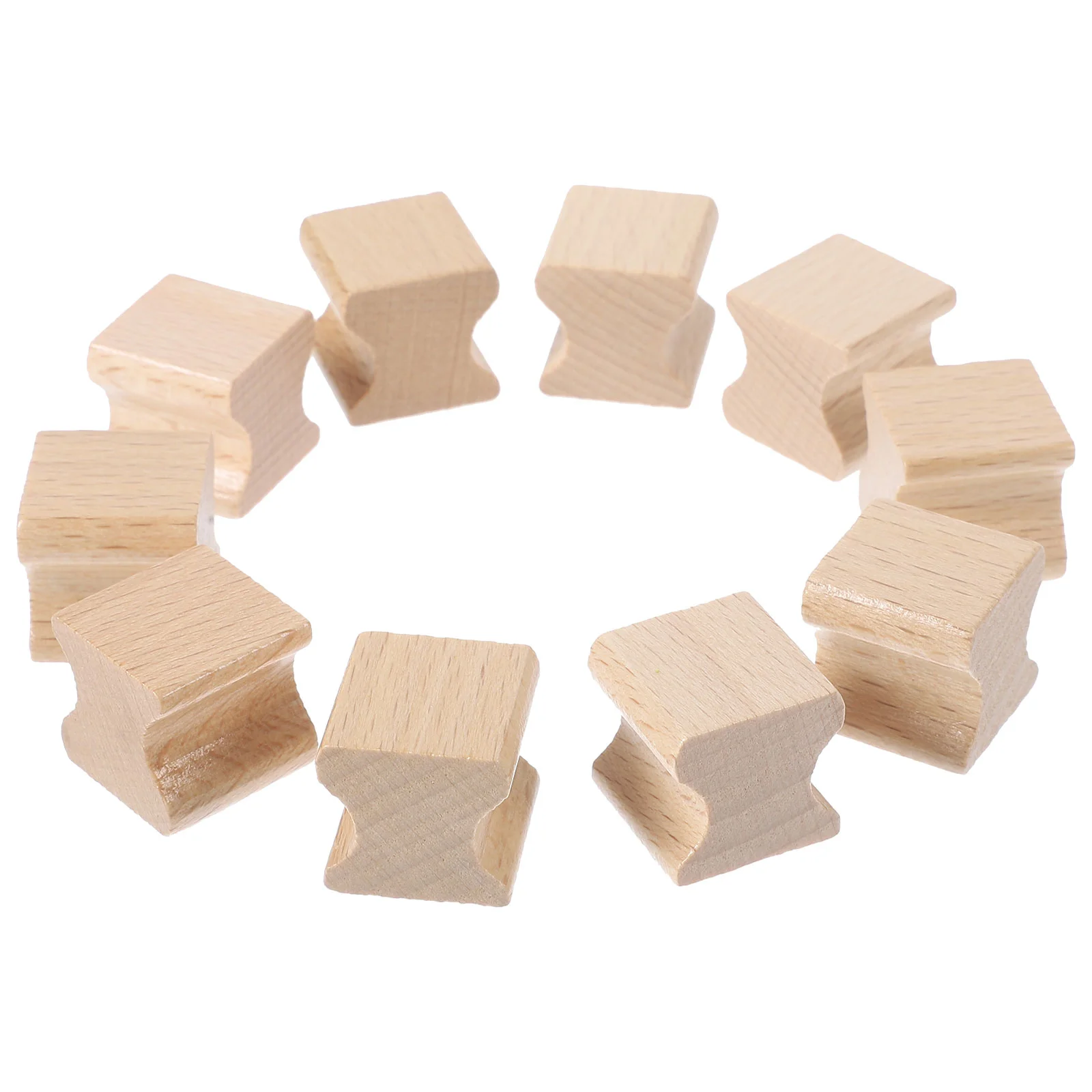 

10 Pcs Wooden Seal Scrapbook Square DIY Hand Account Smooth Carving Stamp Blank Stamper Baby