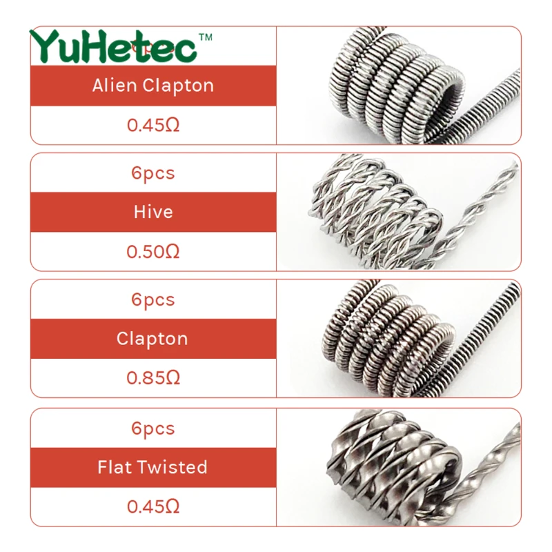 ขดลวดสายยูเอสบีไทเกอร์8 in 1คอยล์ที่สร้างไว้ล่วงหน้าขดลวดปีศาจ SS316มนุษย์ต่างดาวหลอมรวมกับ V1.5ห่วง rdamachine DIY