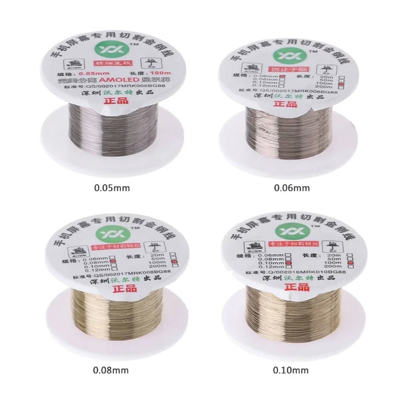 High Tenacity Molybdenum Cutting Wire Gold Metal Wire Cutting Line LCD Display Screen Separator 0.05/0.06/0.08/0.1mm