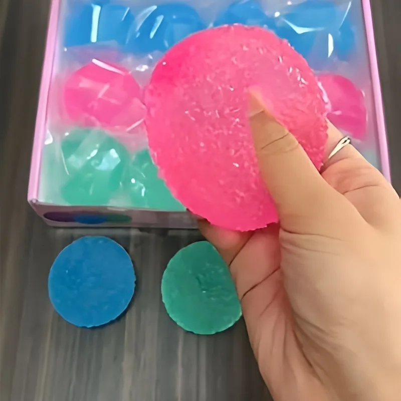 アイスボール麦芽糖スクイーズおもちゃ ブルーモチ感覚玩具 フィジェットおもちゃ シミュレートされた透明な抗ストレスおもちゃ スローリバウンド減圧おもちゃ