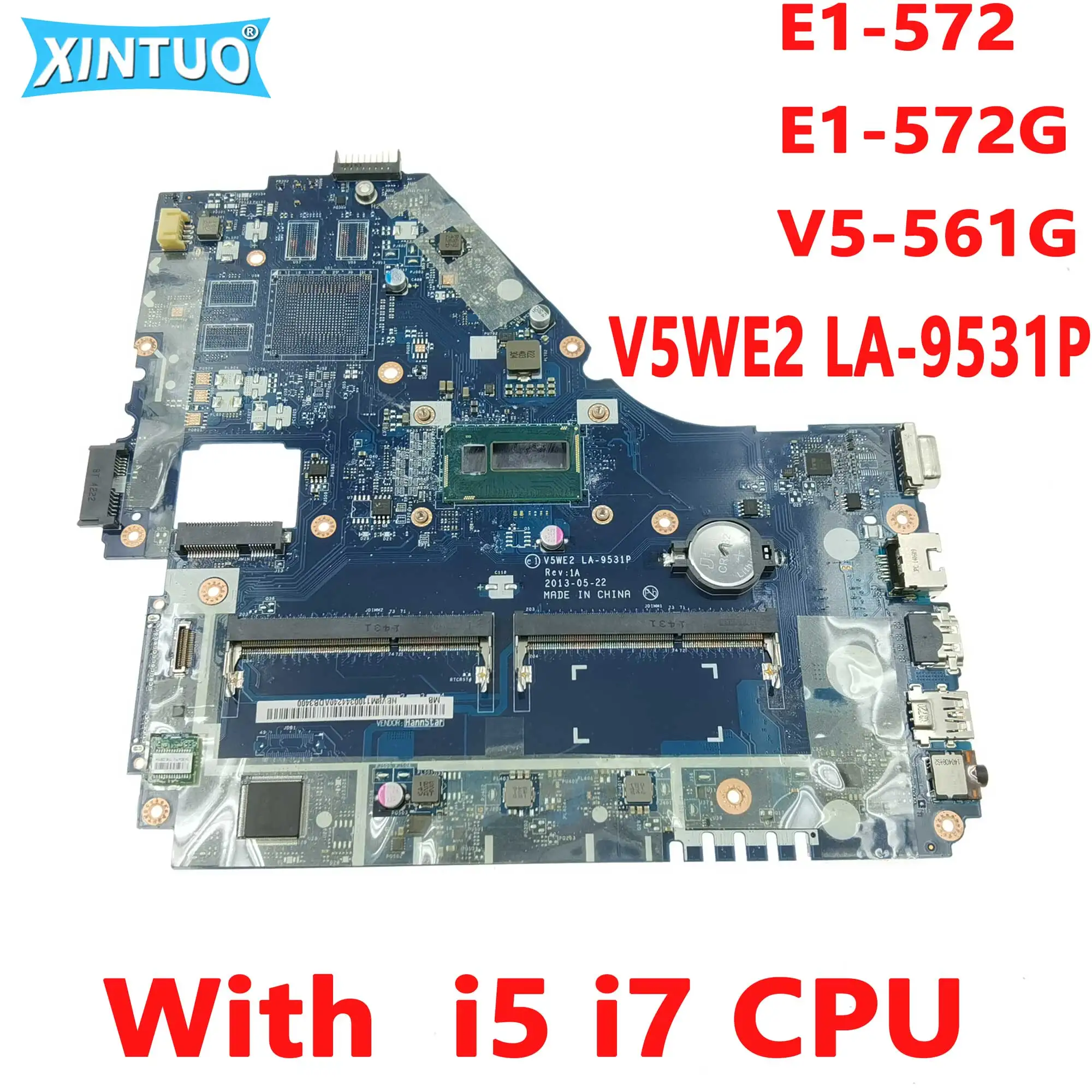 

V5WE2 LA-9531P motherboard for Acer Aspire E1-572 E1-572G V5-561G laptop motherboard with i5 i7 CPU NBMFN11006 DDR3 100% tested