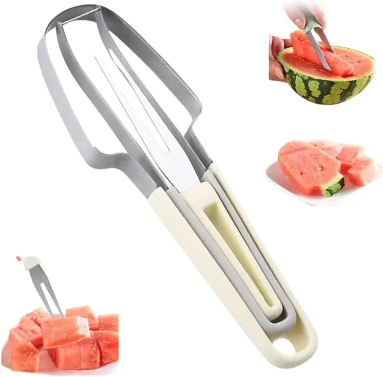 

2024 Watermelon , 3-in-1 Watermelon Fork Slicer Stainless Steel Watermelon Windmill , 3 In 1 Summer Watermelon Cutting Tool For