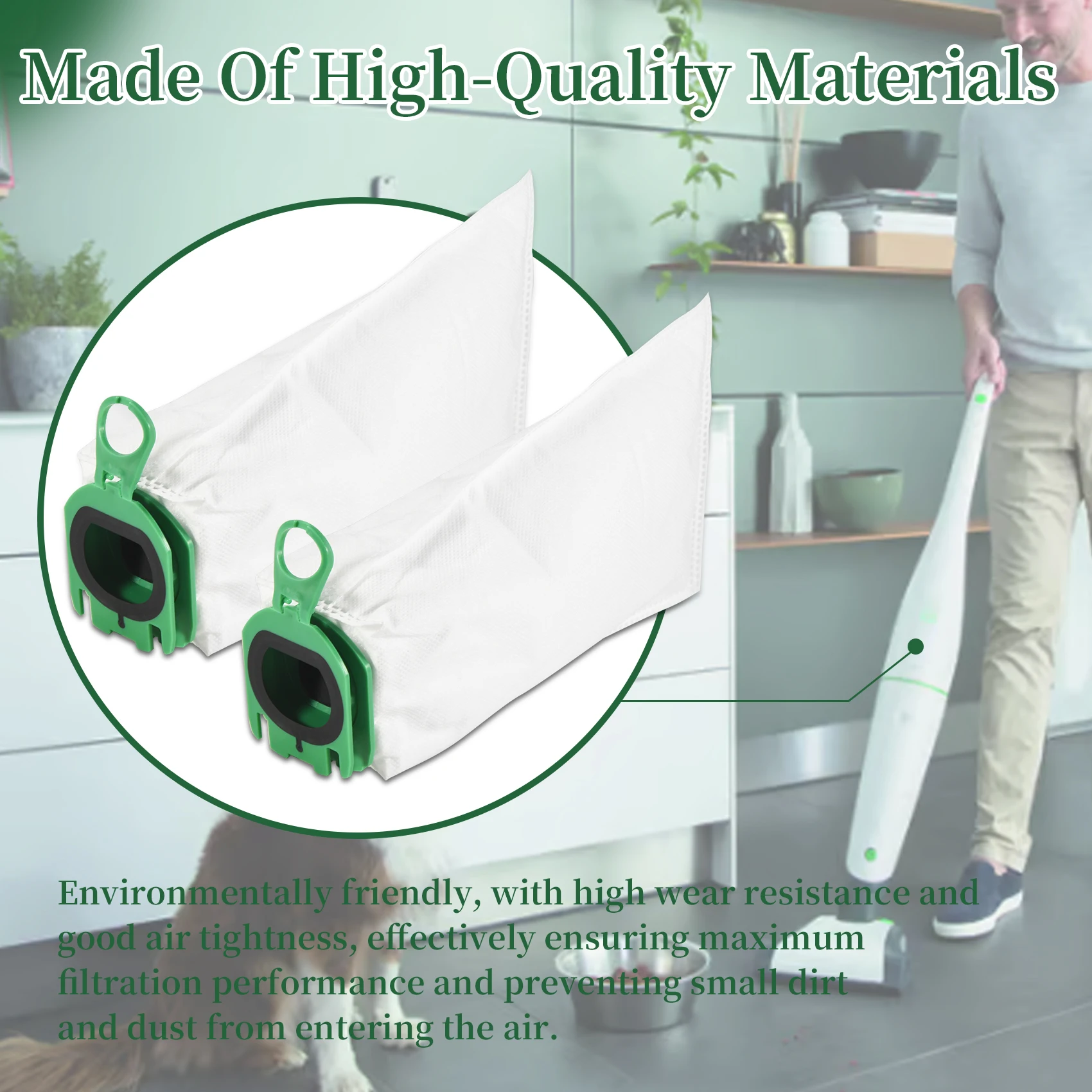A23T 20Pcs Replacement Dust Bag for Vorwerk Kobold VB100 FP100 Cordless Vacuum Cleaner Accessories