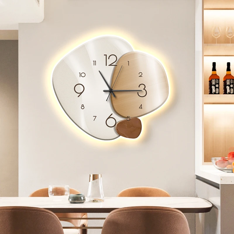 

Light Living Room Wall Clock Hanging Silent Nordic Digital Wall Clock Design Luminous Montre Murale Salon Room Decorarion