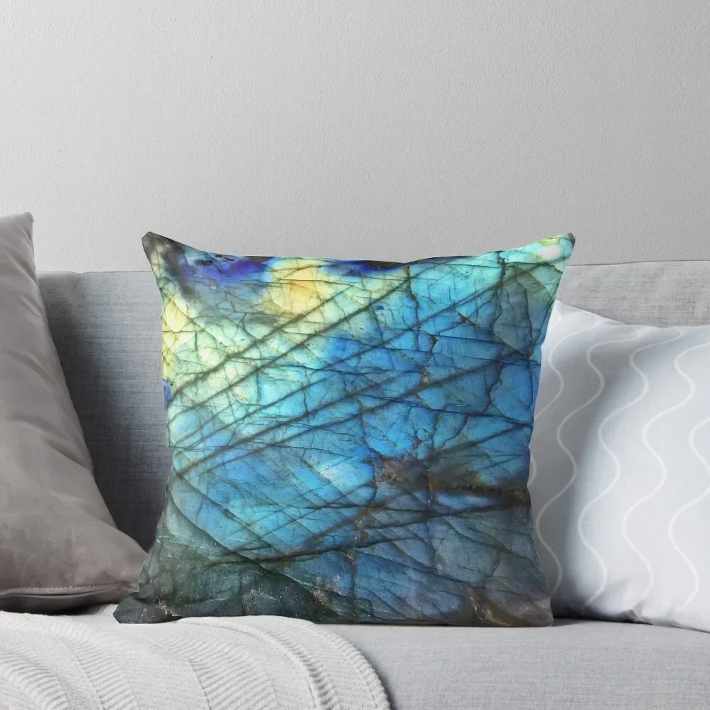 Royal Blue Labradorite Throw Pillow Luxury Living Room Decorative Cushions Sofa Cushions Cover Christmas Pillows pillow