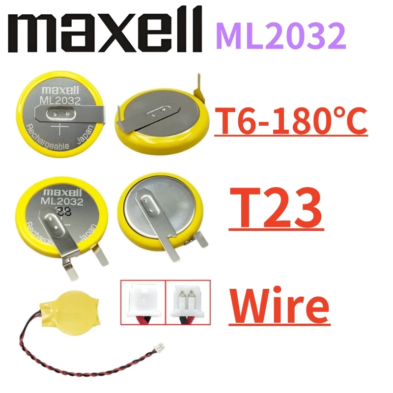 2 قطعة بطارية ML2032 2032 الأصلية مع علامات تبويب لحام الأسلاك تفكيك مللي 2032 سلك البطارية اللوحة الأم BIOS CMOS البطارية