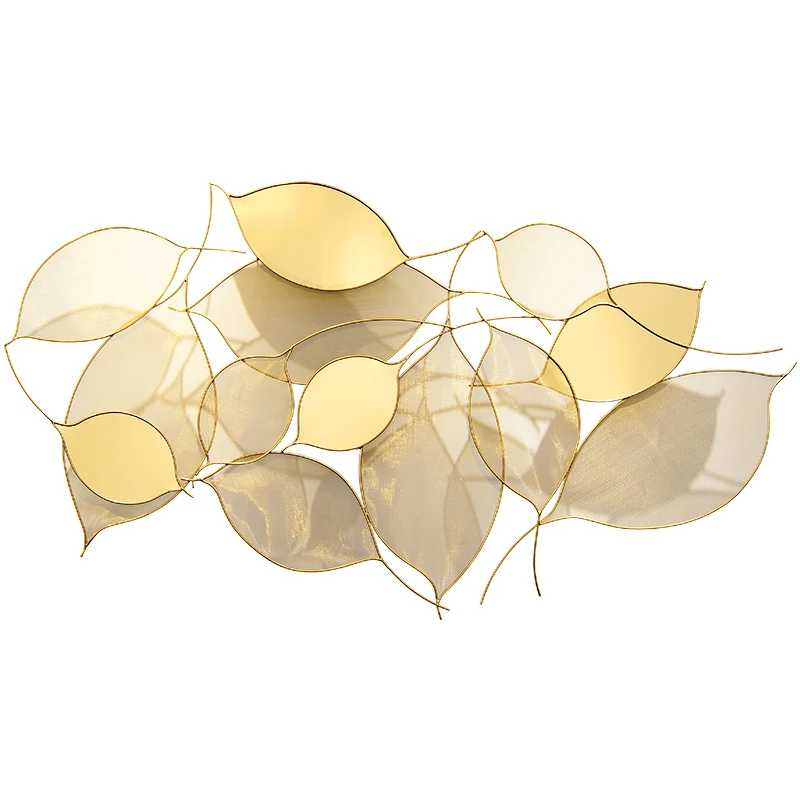 %jj.Dali Leave Shape Golden Luxury Metal Art Wall Decoration Home Decor for Hotel, Sales Center*r