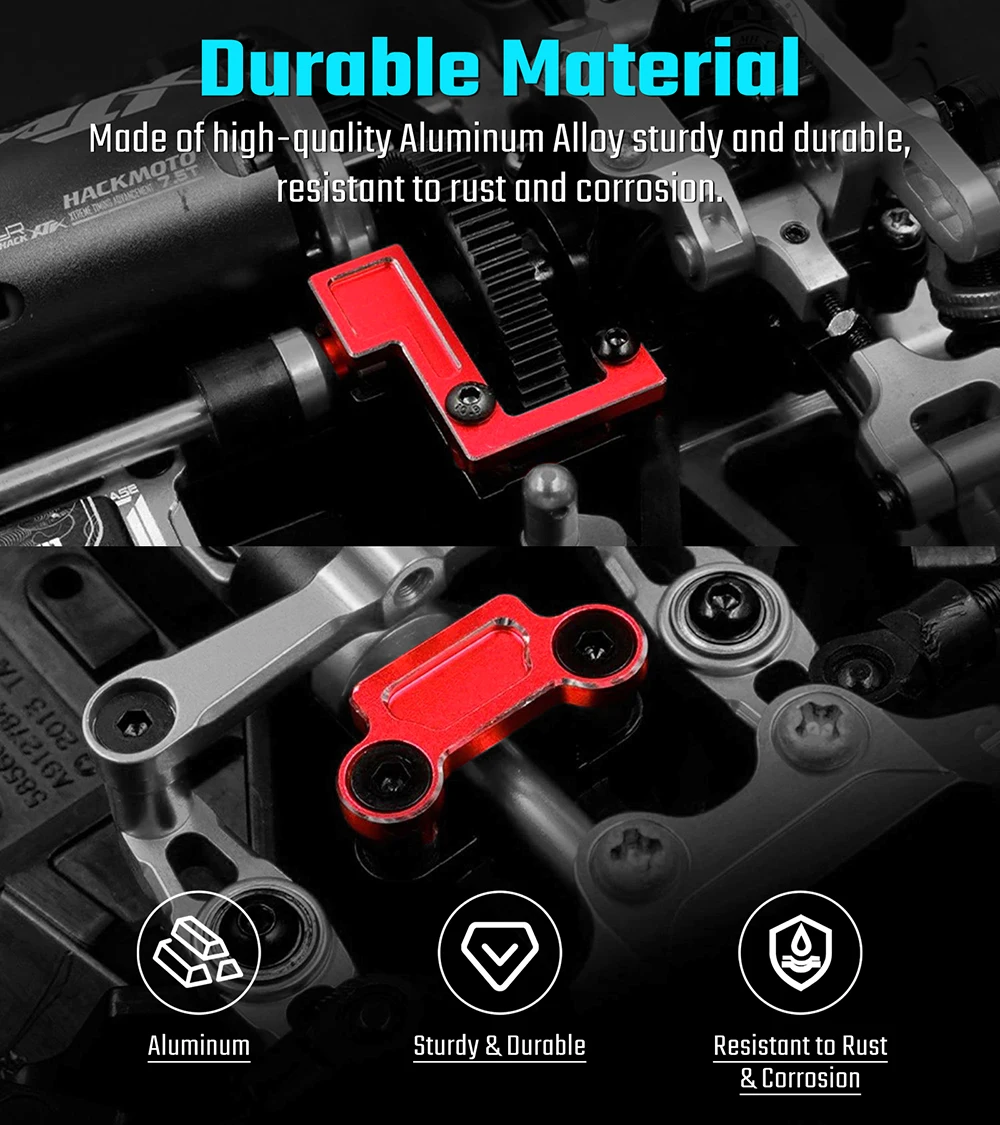 Metalowy zestaw mocowań wału głównego, uchwyt przekładni TATT-074 do Tamiya TT02 Series TT02D TT02B TT02S 1/10 RC Car, części zamienne do tuningu  