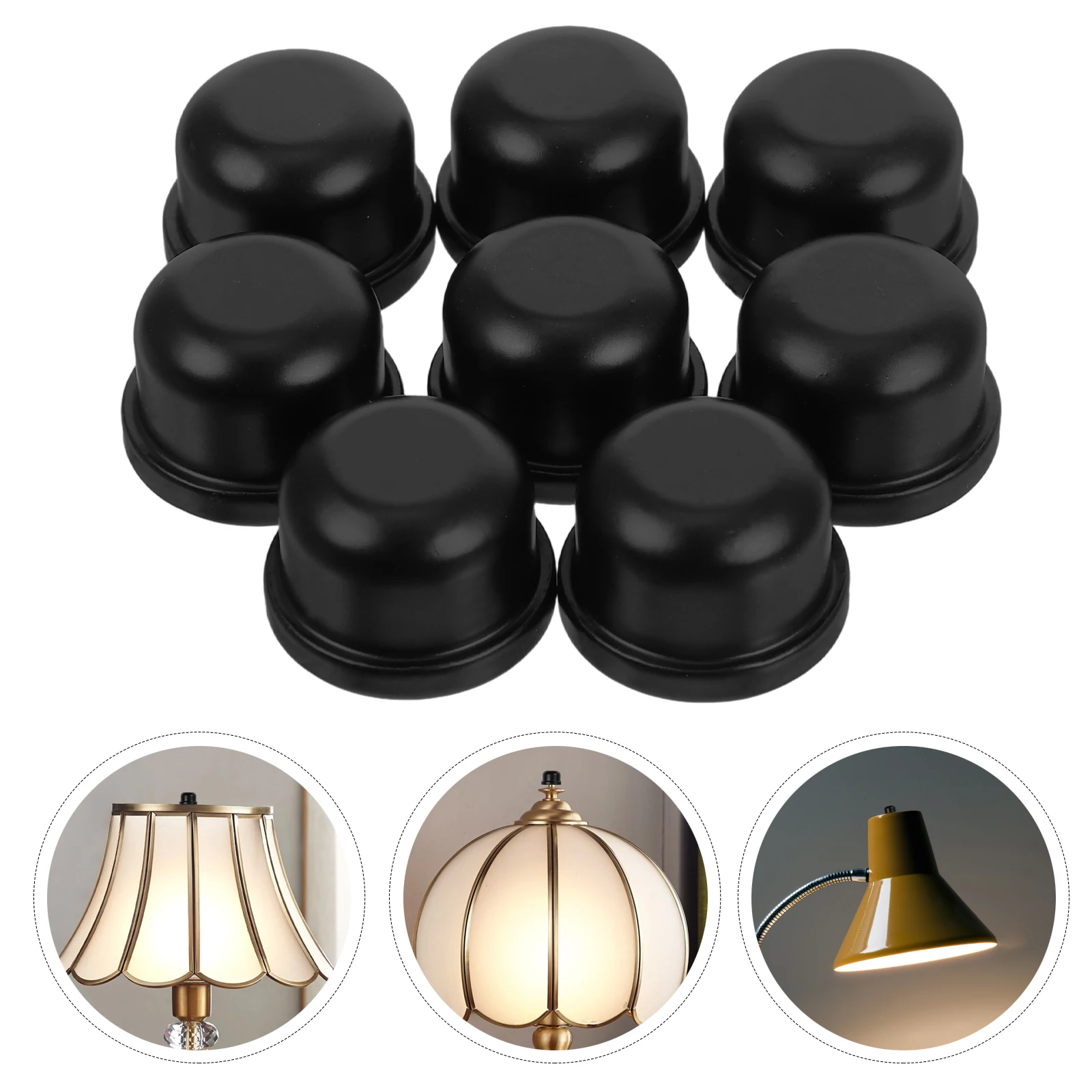 

8pcs Iron Decorative Shade Finial Cap Ball Tapped 1/4-28 Easy Install Screw On Cap Knob Harp Finial For Shade Accessories Modern