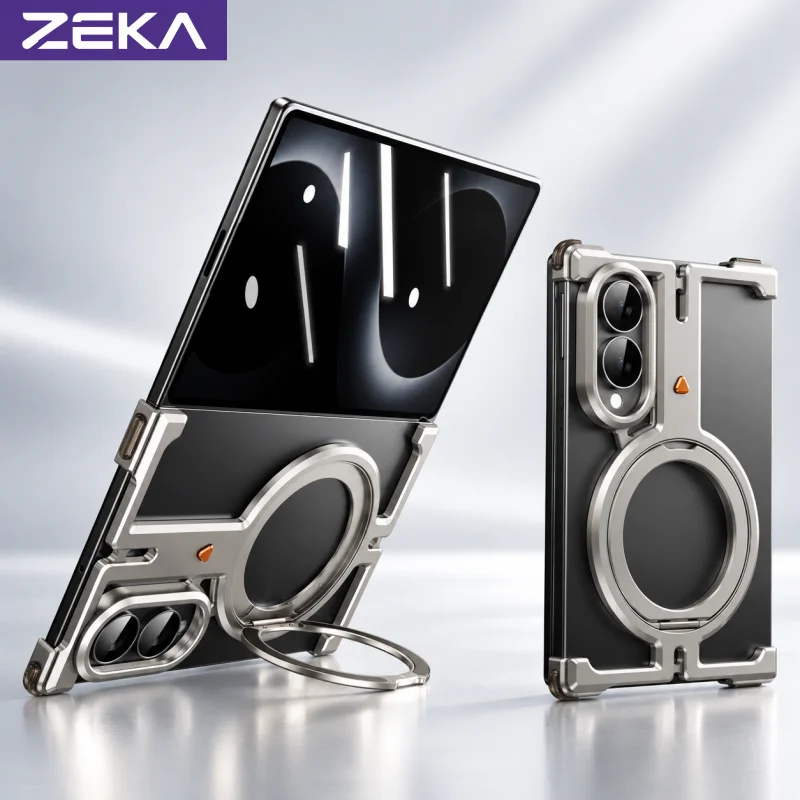 Frame Case For Samsung Galaxy Z Fold 8 Ultra For Magsafe 360 Rotation Magnetic Stand Metal Phone Case Shockproof Protector Cover