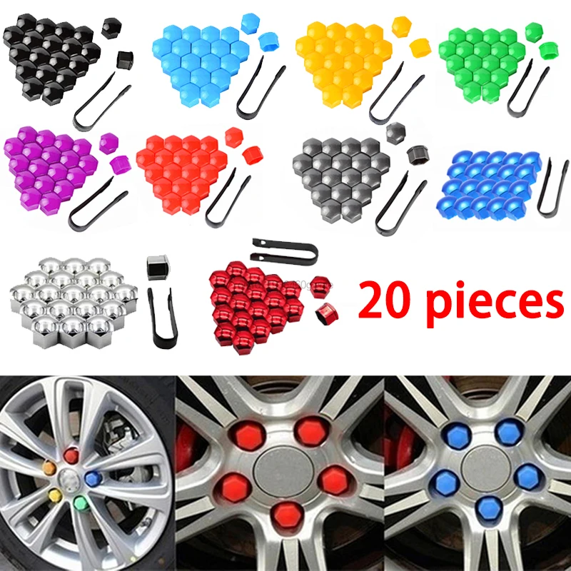 20Pcs 17/19/21mm Car Wheel Nut Bolt Head Cover Cap Protective Bolt Rims Exterior Decoration Special Socket Protection Dust Proof