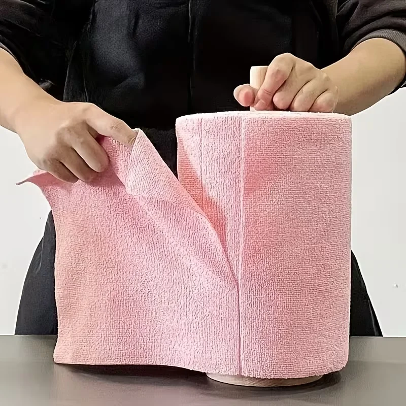 

1 Roll/40 Sheets Disposable Fibre Cleaning Cloths Non-Woven Dishcloths Lazy Person'S Cloths Dual-Purpose Wet/Dry Cleaning Cloths