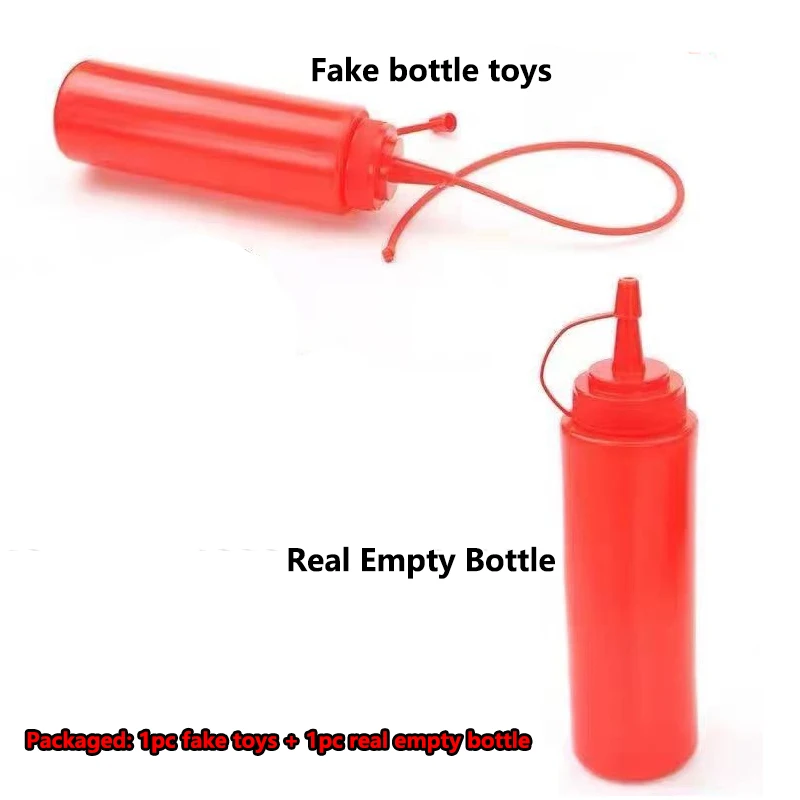 Teasing Tomato Salad Dressing Bottle Prank Creative Toy Empty Bottle Portable EDC Tool