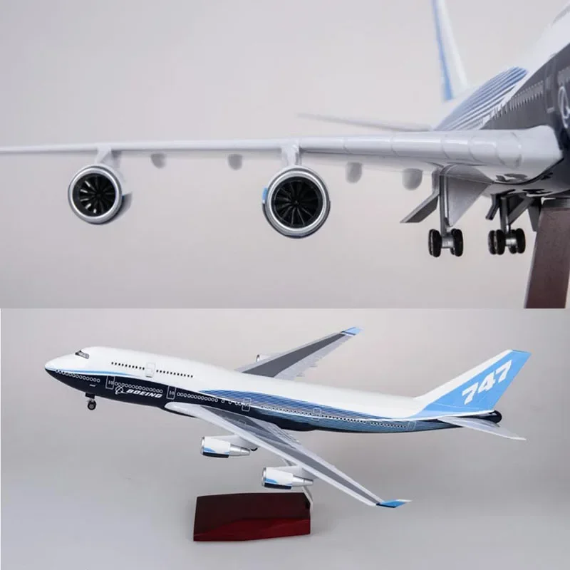 1/150 47CM Aviation Airplane Boeing B747 Aircraft Plane International Airline Model Light Plane Airliner Adult Toys Gift Display